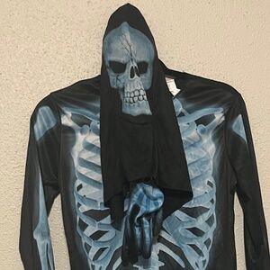 White Glow Skeleton Costume